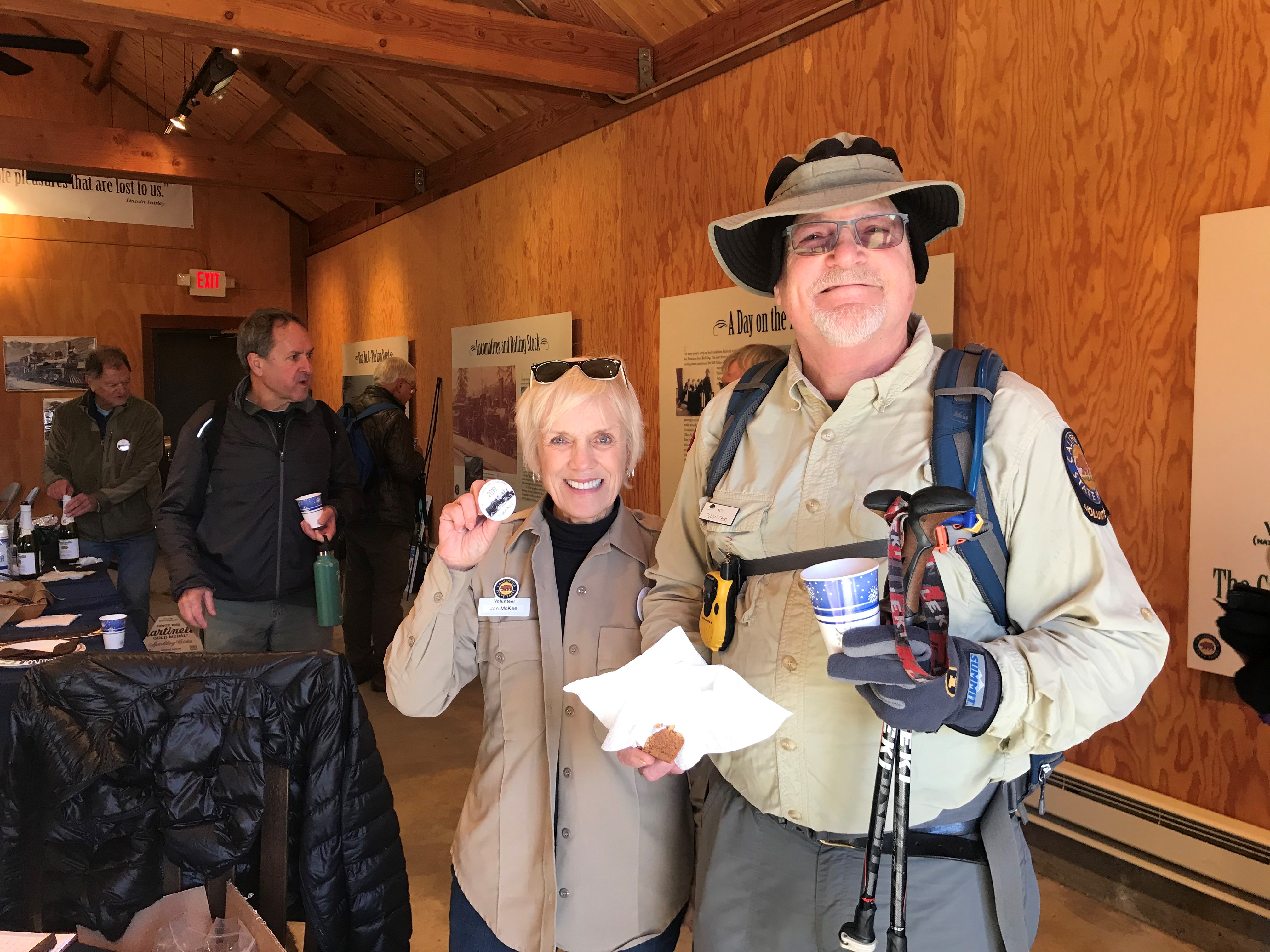 Docents working together during an event.